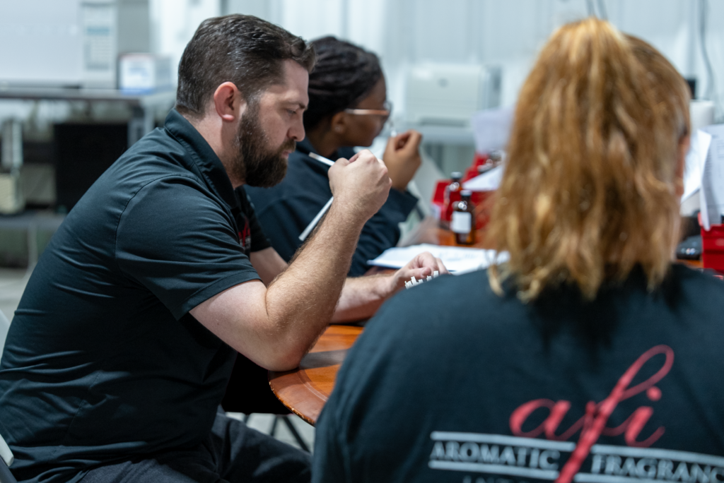 AFI perfumers evaluating a custom fragrance
